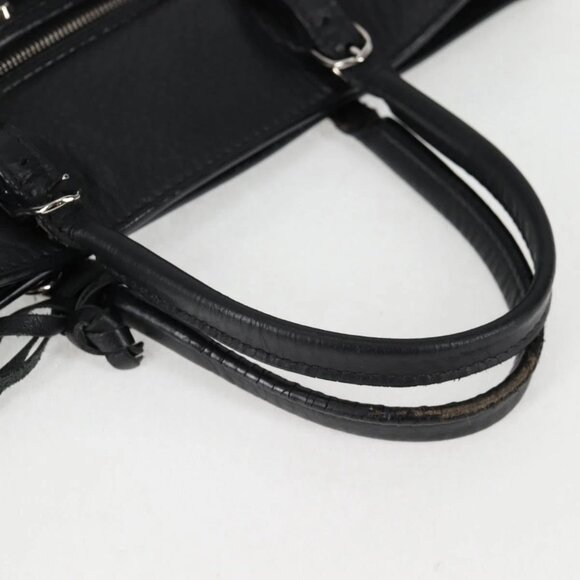 BALENCIAGA Paper Mini Hand Bag Leather 2way Black Silver 370926 Auth bs27987V - Picture 8 of 16